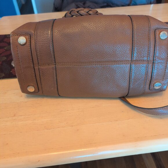 Michael Kors Brown Leather Naomi Braided Handle Satchel - Picture 3 of 10